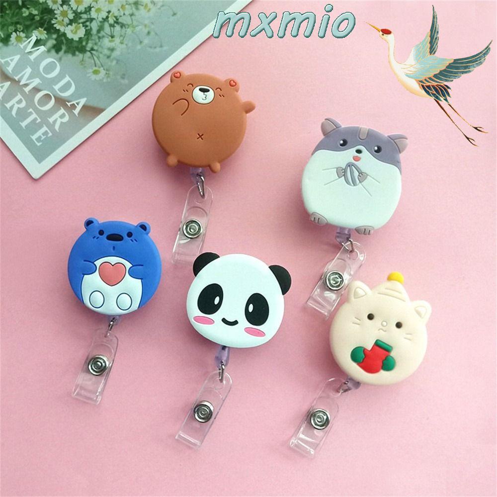 MXMIO Dây Đeo Thẻ Tên Hình Gấu Trúc / Thỏ Dễ Thương Có Thể Thu Gọn Giá Đỡ