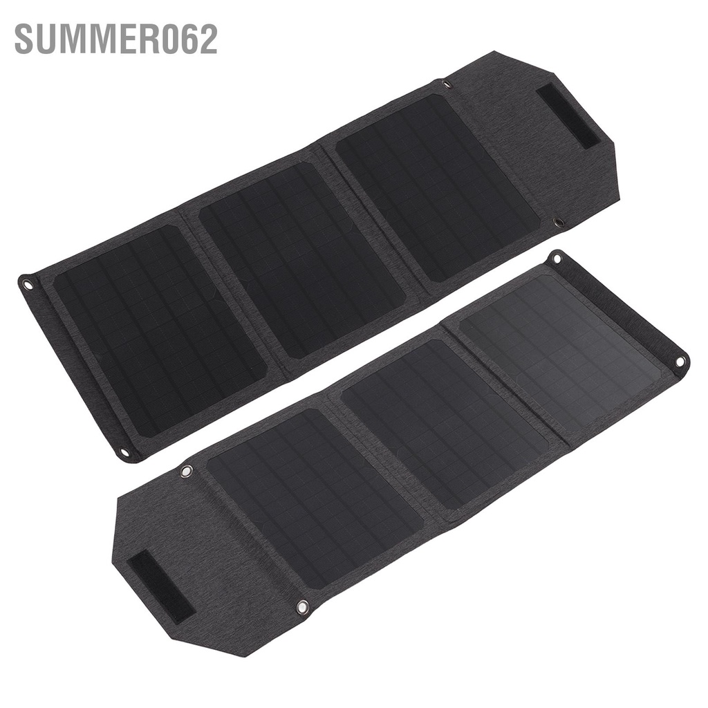 Summer062 Bảng điều khiển năng lượng mặt trời di động Bộ sạc có thể gập lại bằng silicon đơn tinh 18W gấp ba DC TYPEC Cổng USB kép