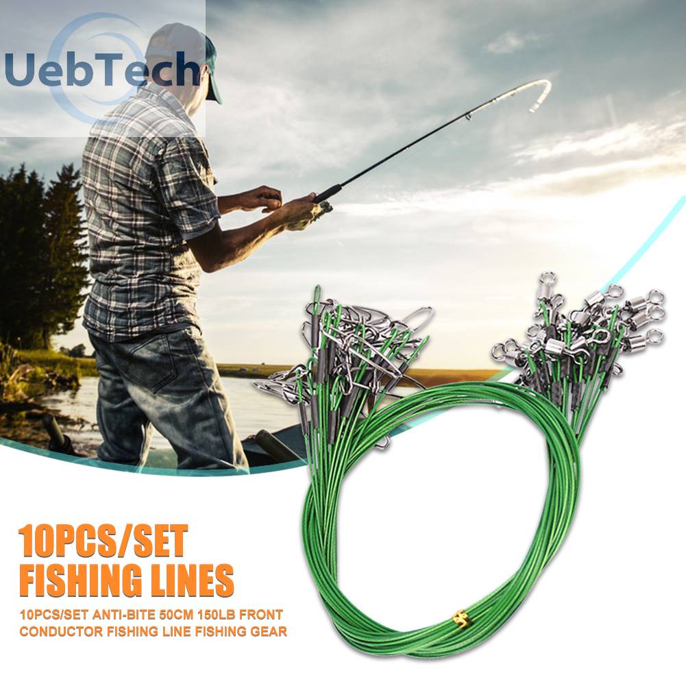 Bộ 10 Dây Câu Cá 50cm 150lb Chất Lượng Cao