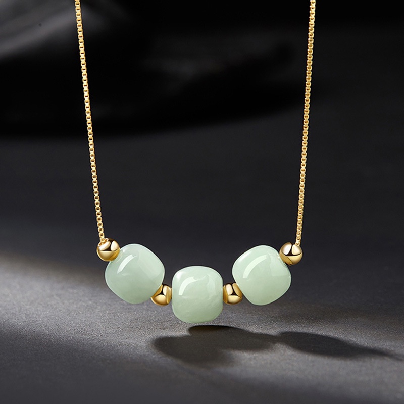 Vòng cổ Ngọc Bích Hetian Nhẹ Nhàng Sang Trọng Thời Trang Hàn Quốc Cho Nữ