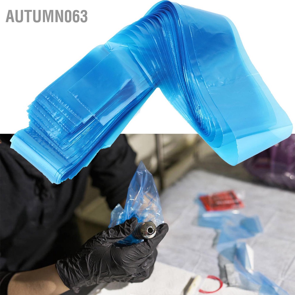 Autumn063 Bộ 100 Dùng Một Lần Máy Xăm Kẹp Dây Tay Túi Bảo Vệ Bao Hình Tiếp Liệu