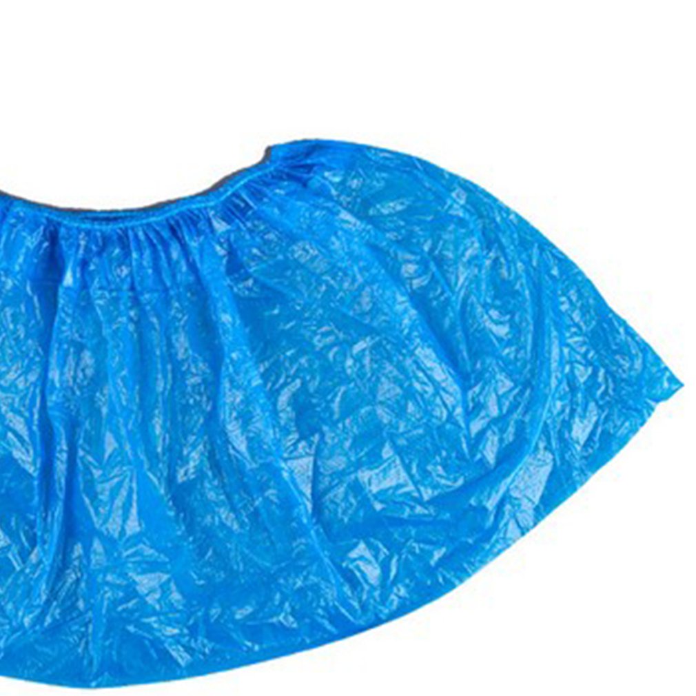 =Christmas=Blue Plastic Disposable Shoe Covers Rain Outdoor Carpet Waterproof Shoe Cover
