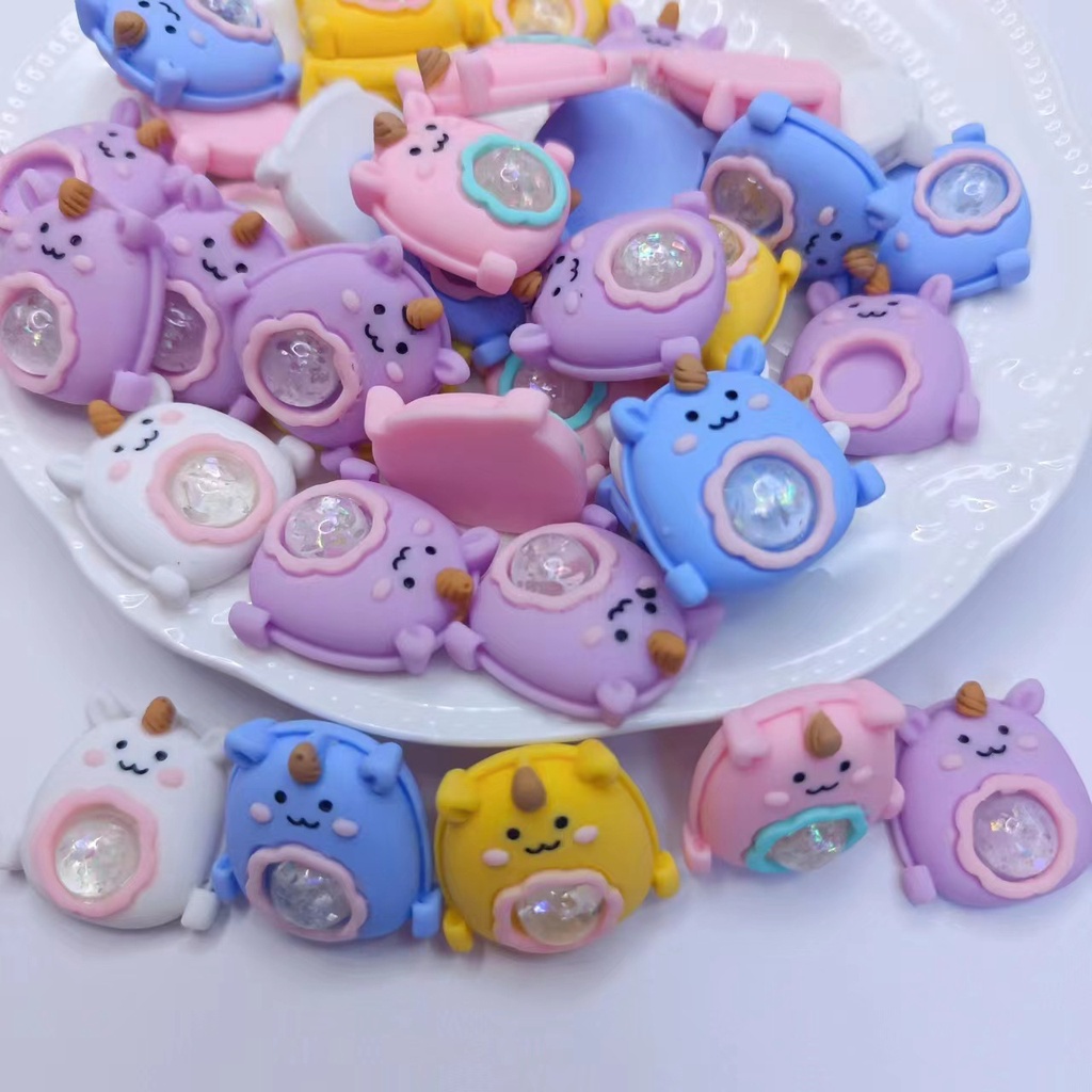 Set 2 Keo Dán Trang Trí Túi Xách / Điện Thoại Hình Kỳ Lân Hoạt Hình DIY