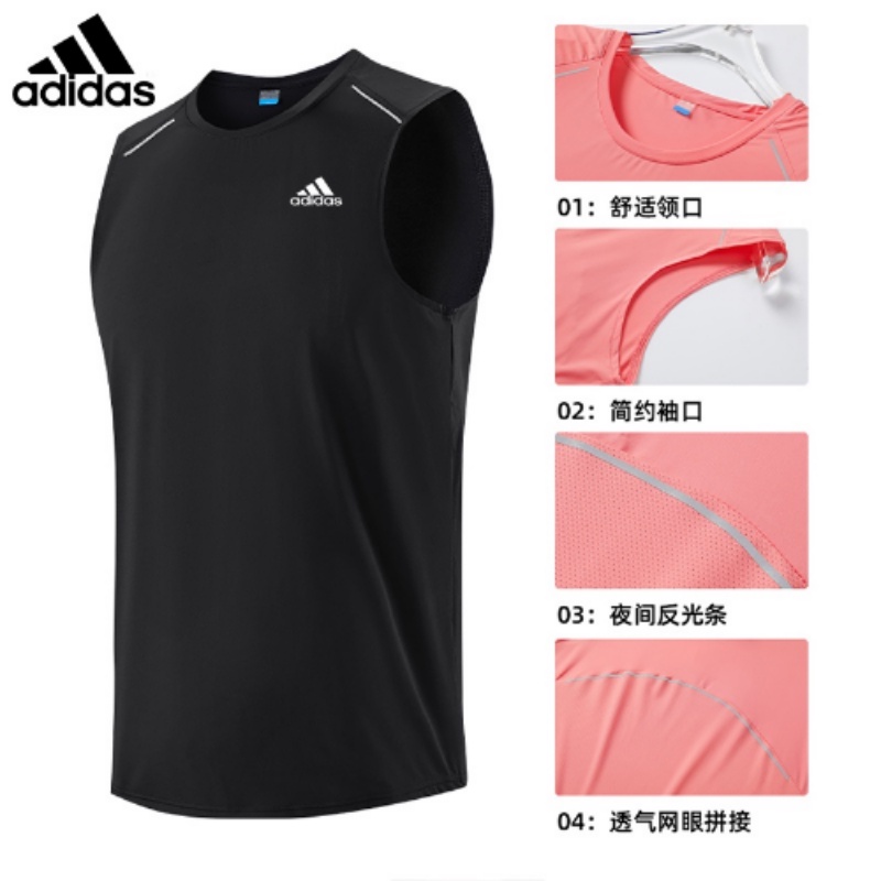 Adidas Áo Thun Thể Thao Sát Nách Vải Lụa Lạnh Nhanh Khô Màu Trơn Cỡ Lớn l-8xl Thời Trang Mùa Hè Cho Nam