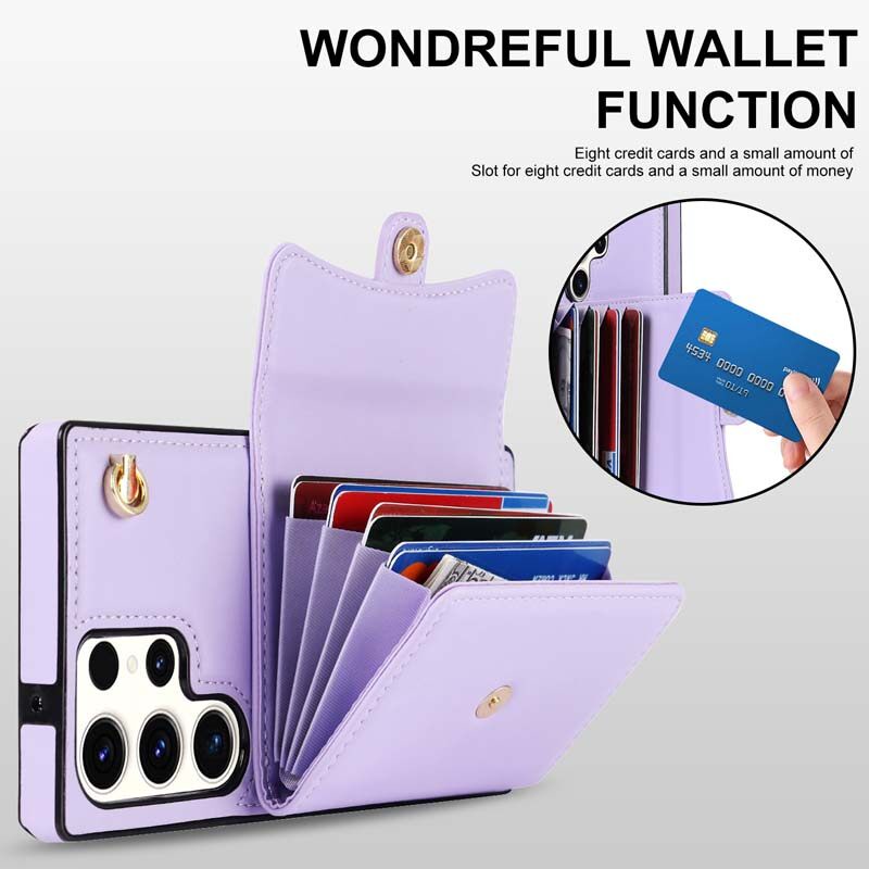 Dành Cho Samsung S24 Ultra Ví Đựng Thẻ, Bao Da RFID Chặn Có Dây Đeo Cổ Tay Cho S24 Plus, S23 Ultra, S23 FE, S22 Ultra, S21 Ultra, S20 Ultra, Note 20 Ultra, Note 10 Plus