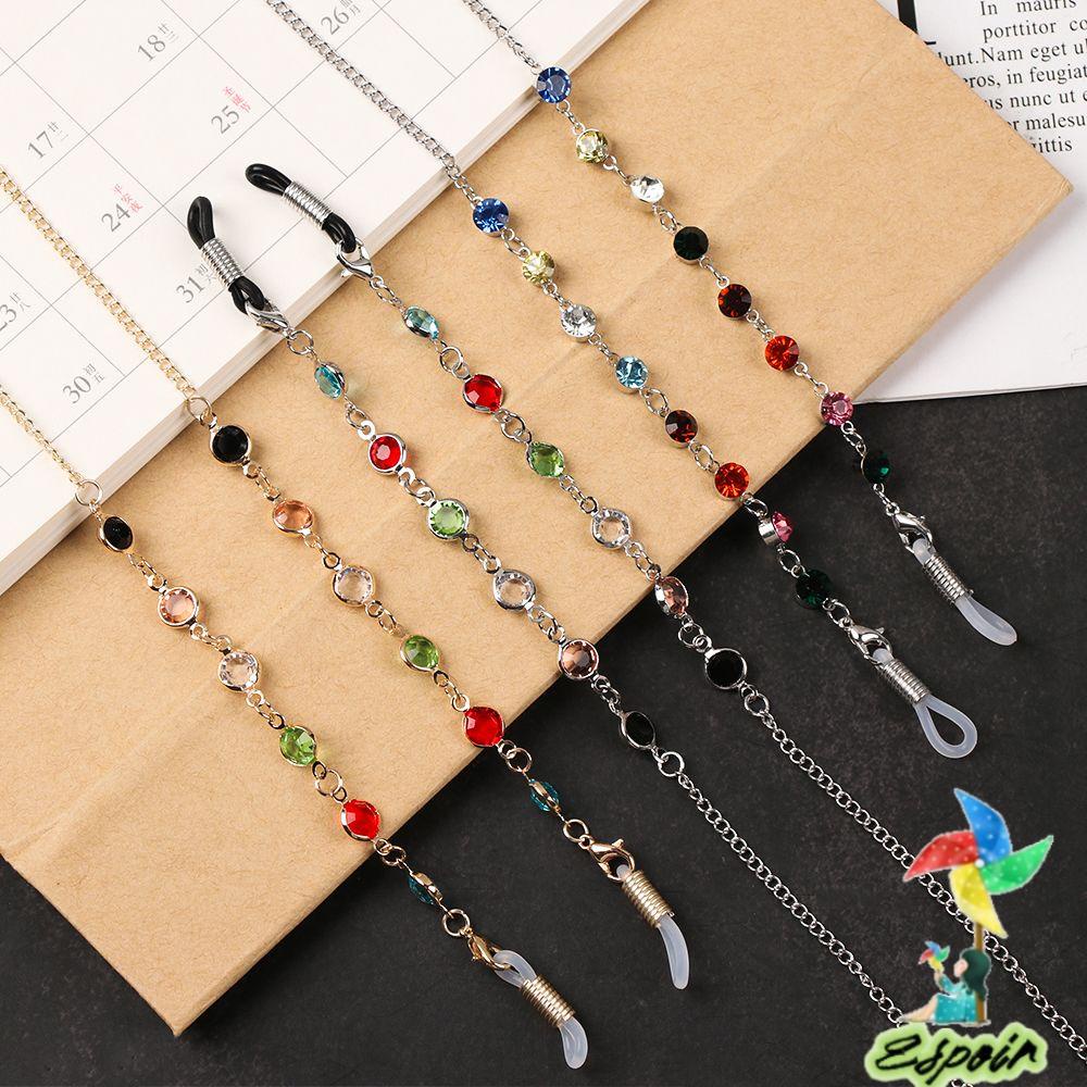 ESPO Dây Đeo Mắt Kính Bằng Thép Không Gỉ Xỏ Hạt Thủy Tinh Unisex