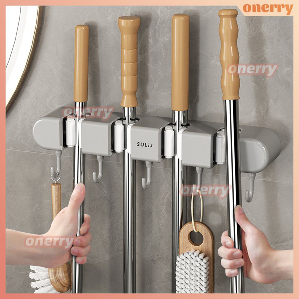 Cây Lau Nhà Móc Giá Treo Tường Nhà Vệ Sinh Không Đục Lỗ Keo Dán Mạnh Kẹp Cây Chổi Kẹp Cây Lau Nhà Giá Đựng Đồ onerryvn