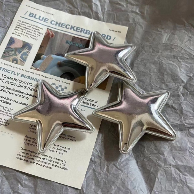 Kẹp Tóc Hình Ngôi Sao Năm Cánh Bằng Da PU Xinh Xắn Cho Nữ