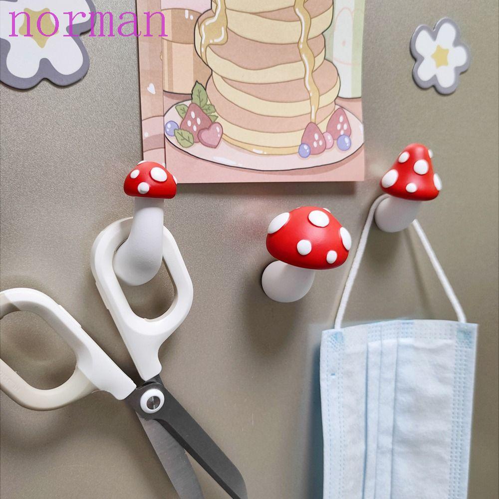 NORMAN Tủ Lạnh. Miếng Dán Trang Trí Hình Cây Nấm Bằng Nhựa Dễ Thương Xinh Xắn