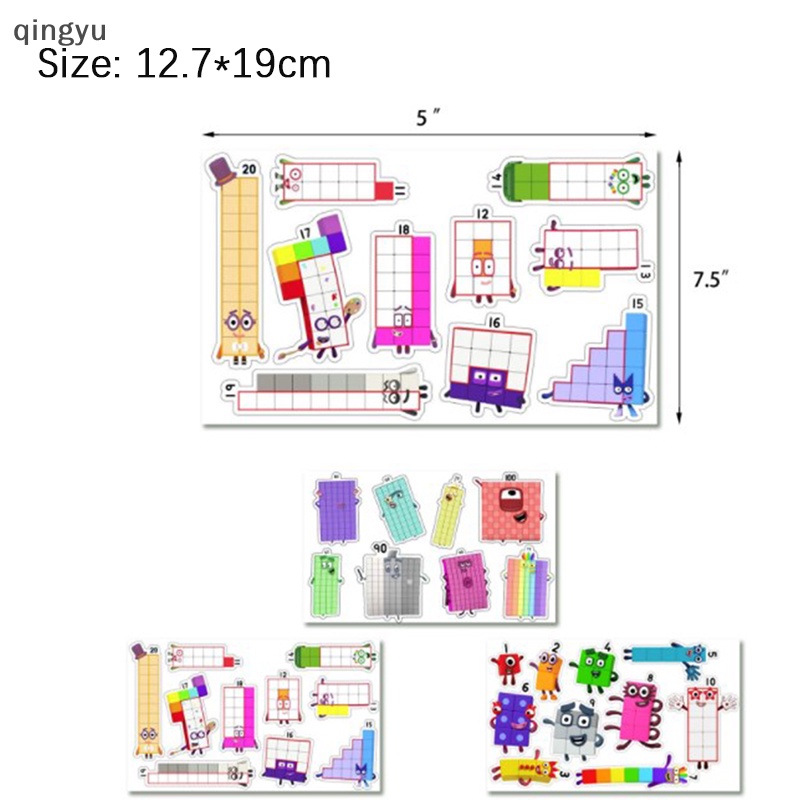 Qingyu Nhãn Dán Số Đồ Chơi DIY Khối Xếp Hình Graffiti Cốc Xe Đạp Ván Trượt PLI