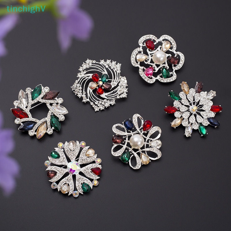 Ghim Cài Áo Hình Hoa Đính Đá Nhiều Màu Sắc Phong Cách Hàn Quốc
