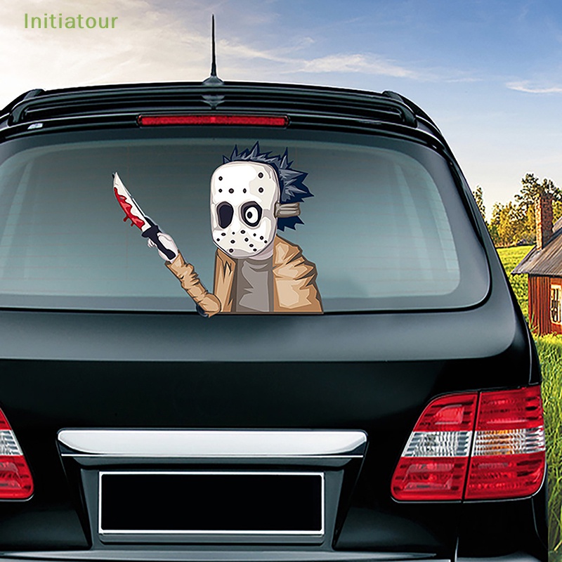[InitiatourV] Nhãn Dán Cửa Sổ Sau Xe Hơi Họa Tiết Vẫy Vẫy Tay Trang Trí Halloween Kinh Dị