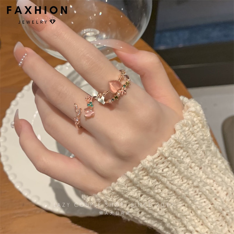 Nhẫn Hình Hoa Đính Ngọc Trai Nhân Tạo Thời Trang Dành Cho Nữ