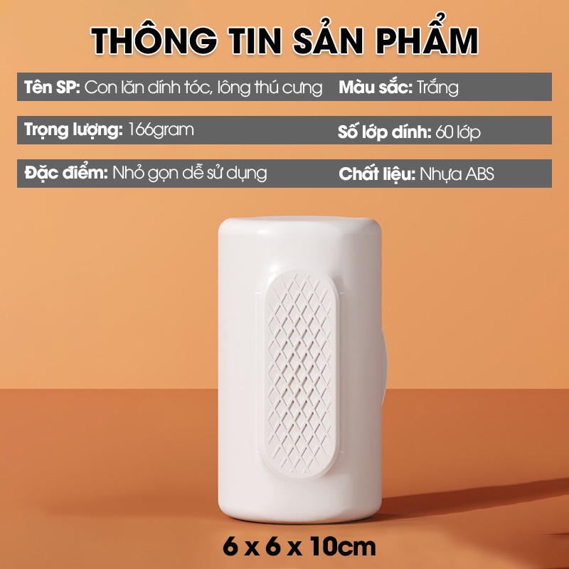 Con lăn dính tóc, lông thú cưng, bụi bông, bụi giấy cho quần áo tiện gọn nhanh chóng