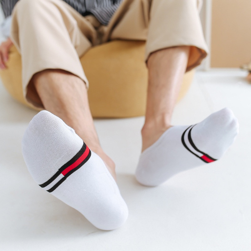 Đôi Vớ Cotton Thoáng Khí Họa Tiết Kẻ Sọc Đơn Giản Dành Cho Nam