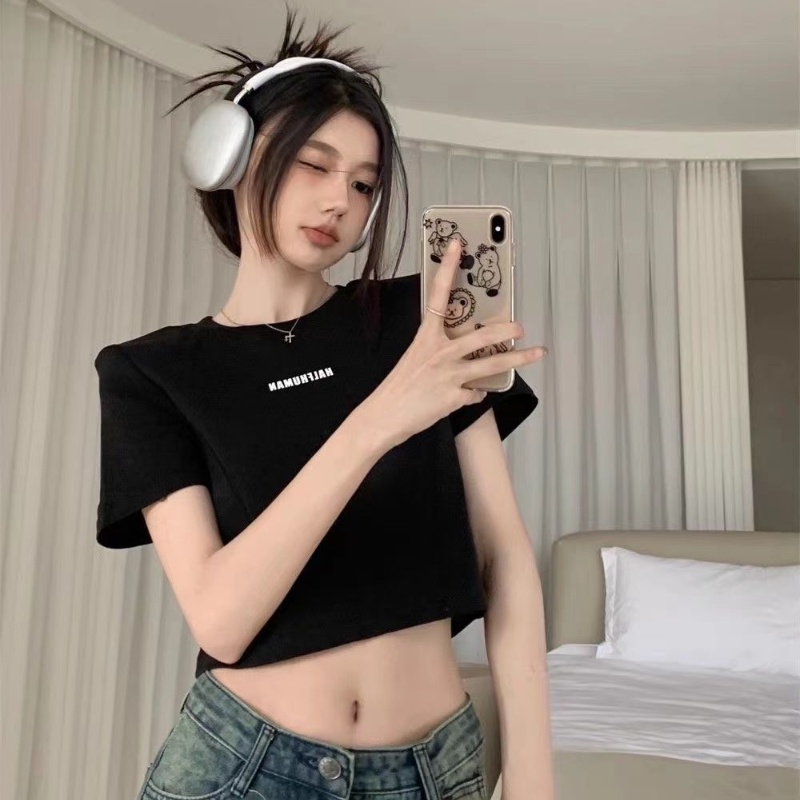 Áo Thun Ngắn Tay Cổ Tròn Khoét Trái Tim Sau Lưng Thời Trang