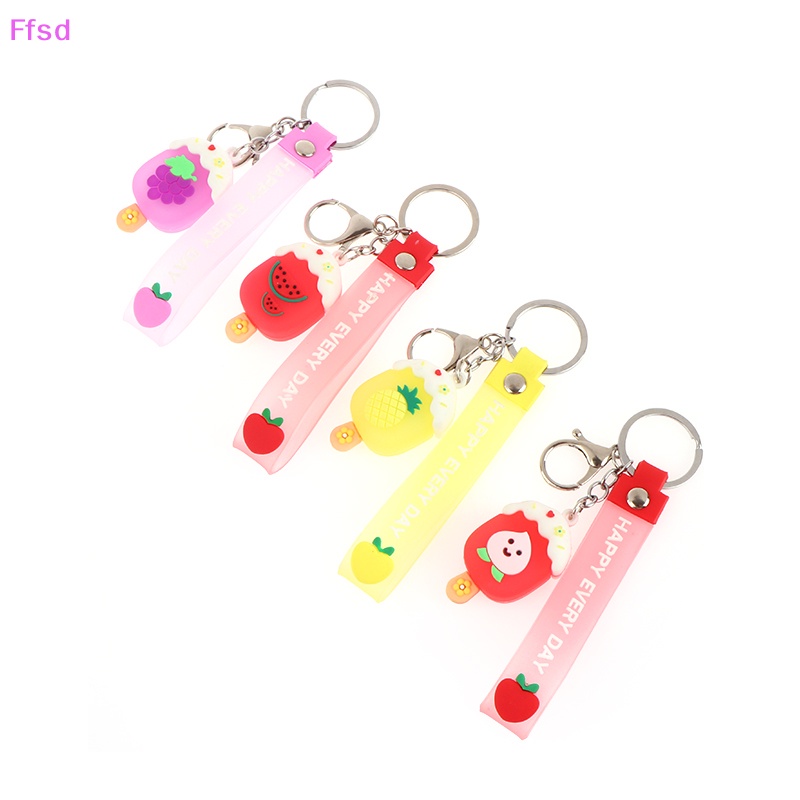 {Ffsd} Móc Chìa Khóa Mặt Búp Bê Hoạt Hình Mắt To Bằng silicon Phụ Kiện Xe Hơi * Bán Chạy