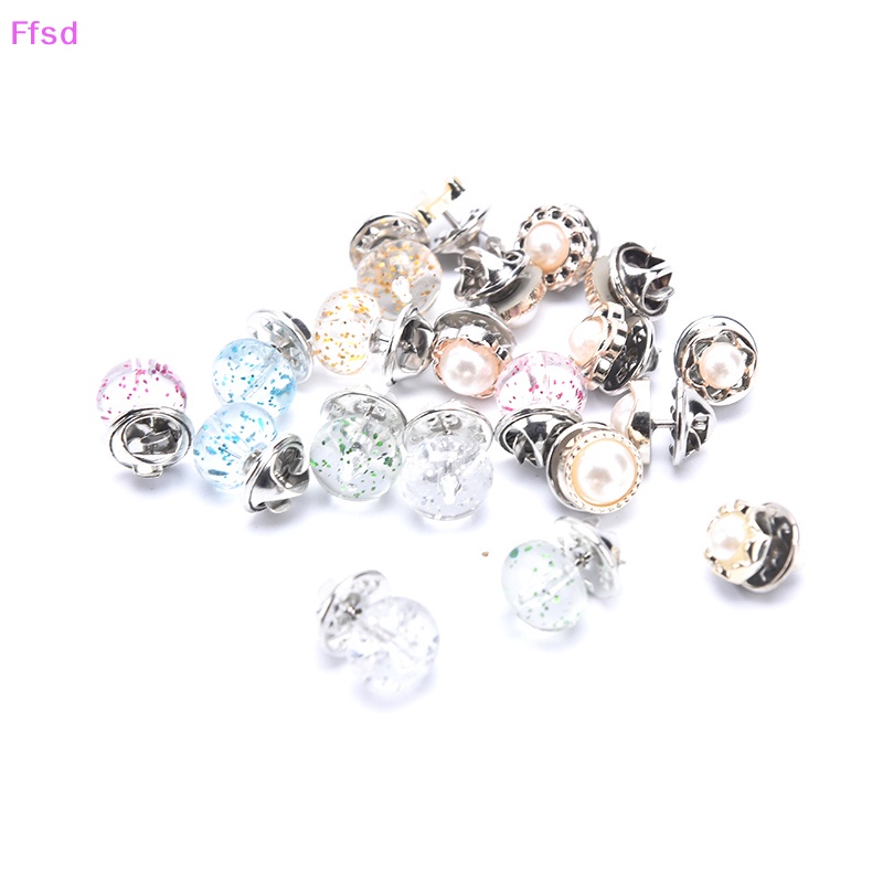 {Ffsd} Set 10 Trâm Cài Áo Đính Ngọc Trai Phụ Kiện Cho Áo Sơ Mi * Hàng Bán Chạy