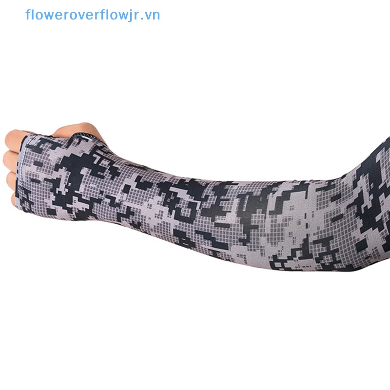 Đôi Găng Cánh Tay Bằng Lụa Lạnh Họa Tiết Rằn Ri Chống Tia UV