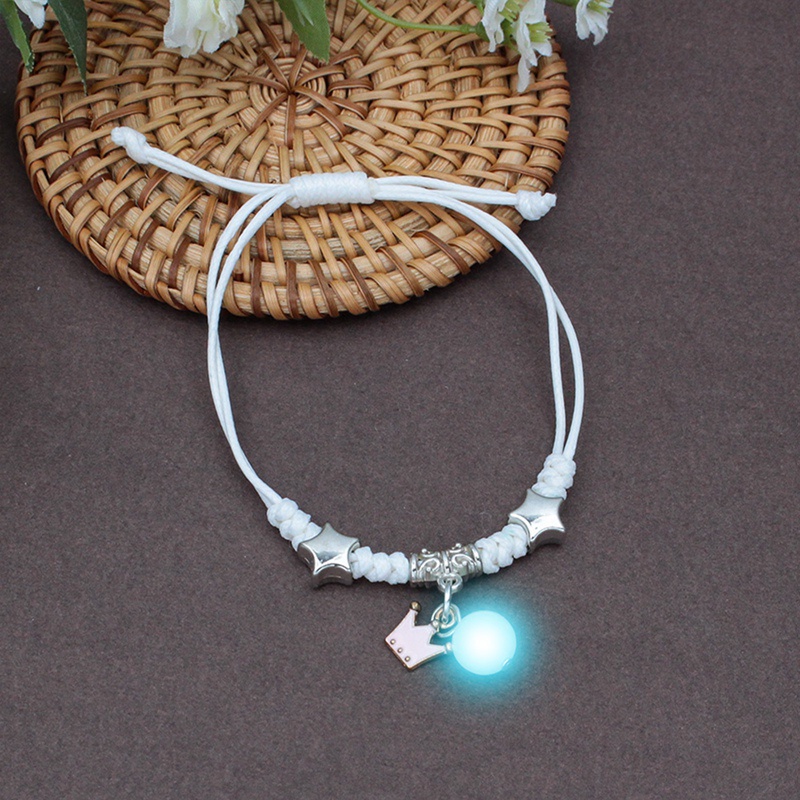 Ygt Set 2 Vòng Tay Dây Thừng Dạ Quang Dễ Thương Có Thể Điều Chỉnh Cho Nữ