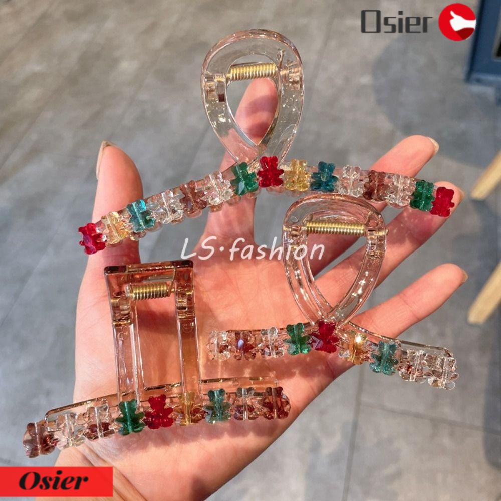 OSIER1 Kẹp Tóc Càng Cua Hình Gấu Lớn Tùy Chỉnh Duyên Dáng Cho Nữ