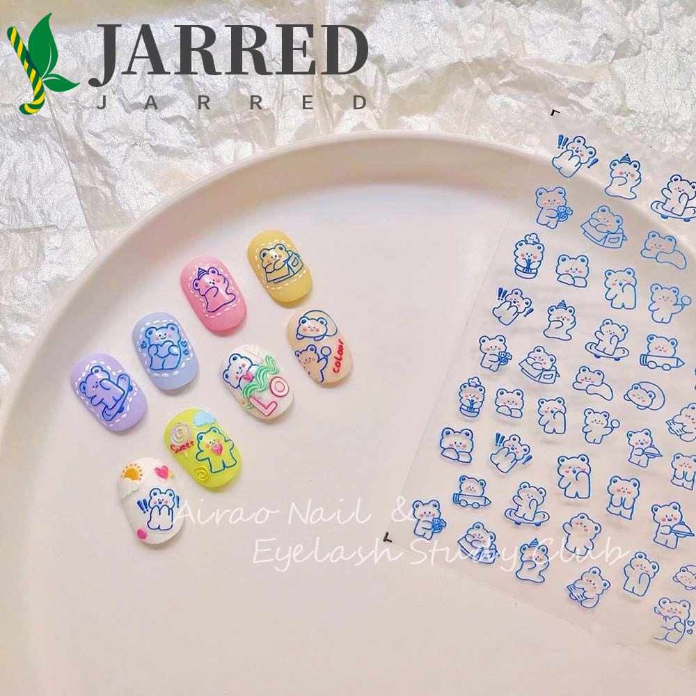 JARRED Miếng Dán Trang Trí Móng Tay Hình Thỏ Hoạt Hình 5D