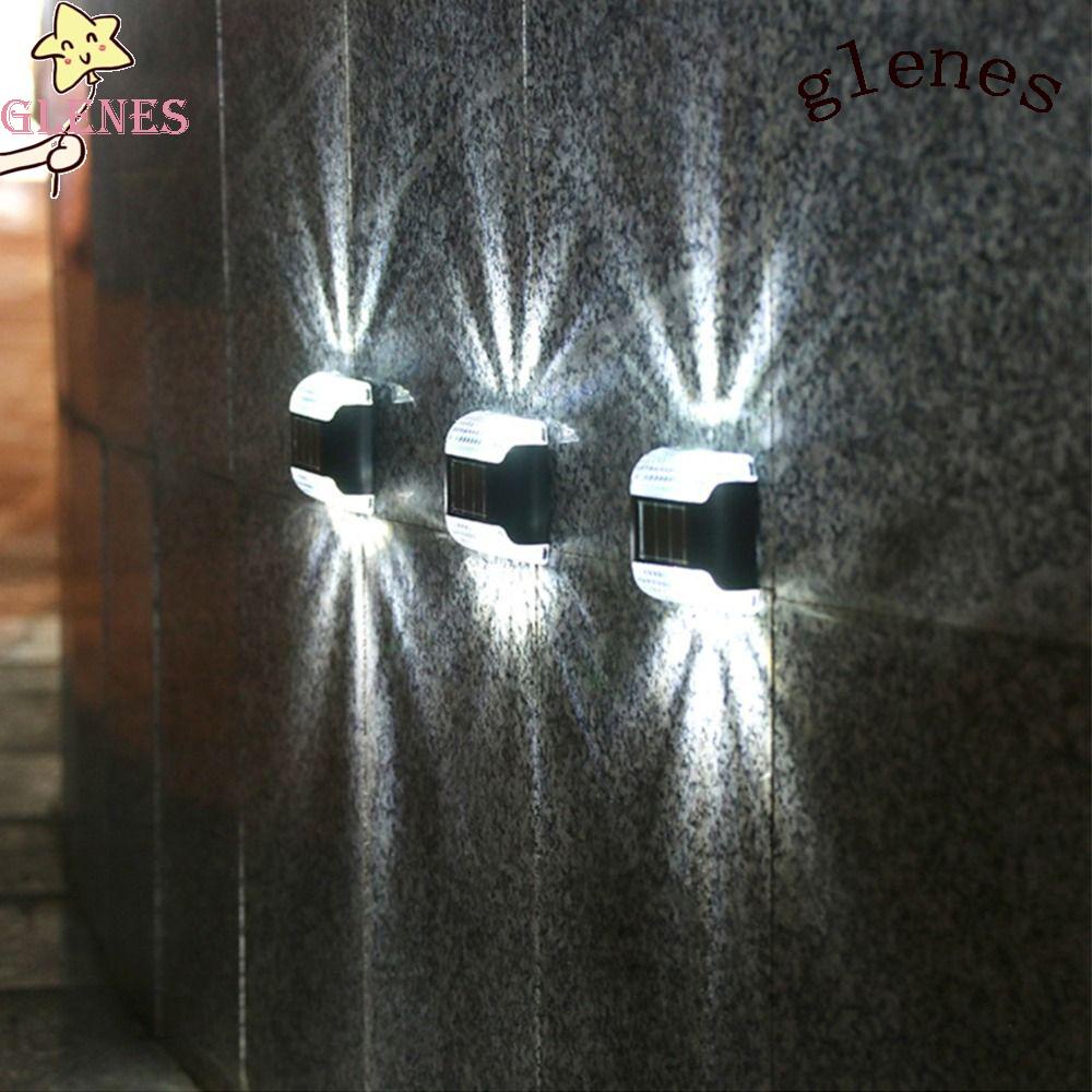 GLENES Đèn Năng Lượng Mặt Trời Gắn Tường Tiết Kiệm Điện Có Công Tắc Trang Trí Sân Vườn