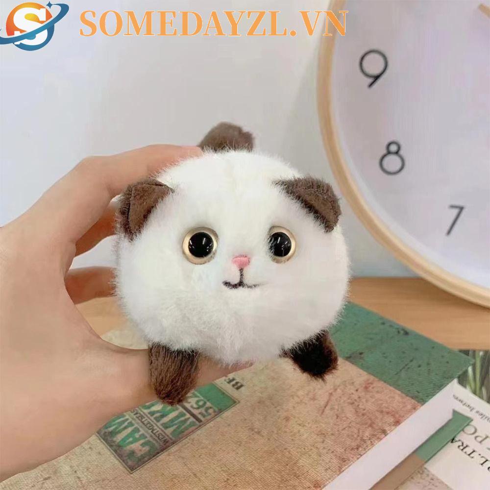 SOMEDAYZL Móc Khóa Hình Mèo Bông Dễ Thương Dùng Làm Quà Tặng