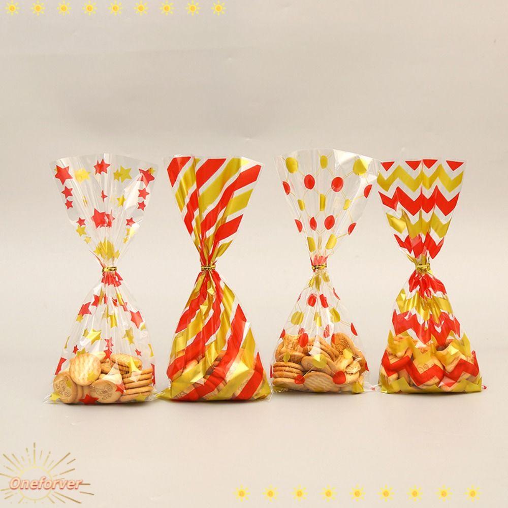 FOREVER Bộ 50 Túi Nhựa Đựng Kẹo Dùng Một Lần Họa Tiết Chấm Bi 10.63 "x 4.92"