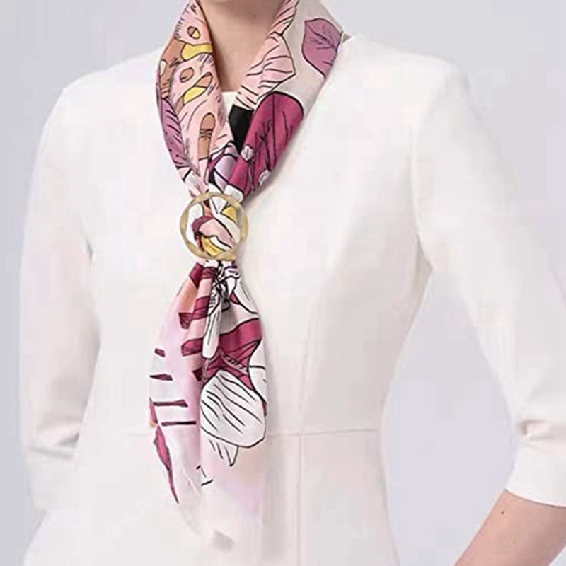 Set 5 Kẹp Giữ Khăn Choàng / Áo Thun / Thắt Nút Hình Tròn Thời Trang Cho Nữ Giá Đỡ