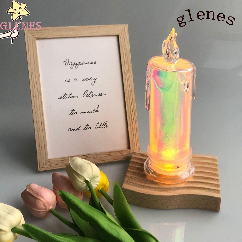 GLENES Đèn Led Hình Nến Nhiều Màu Sắc Dùng Trang Trí Nhà Cửa