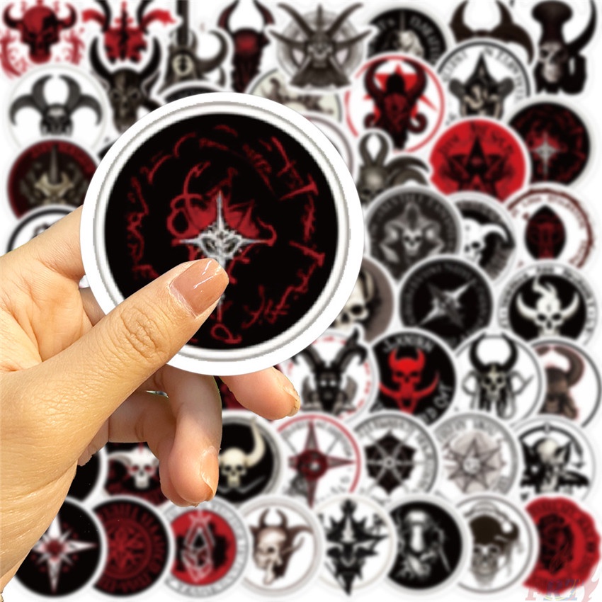 ❉ Set 01 Sticker Dán Trang Trí Hình Đầu Lâu Phong Cách Gothic ❉ Bộ 55 Sticker Chống Thấm Nước Họa Tiết Doodle Hợp Thời Trang