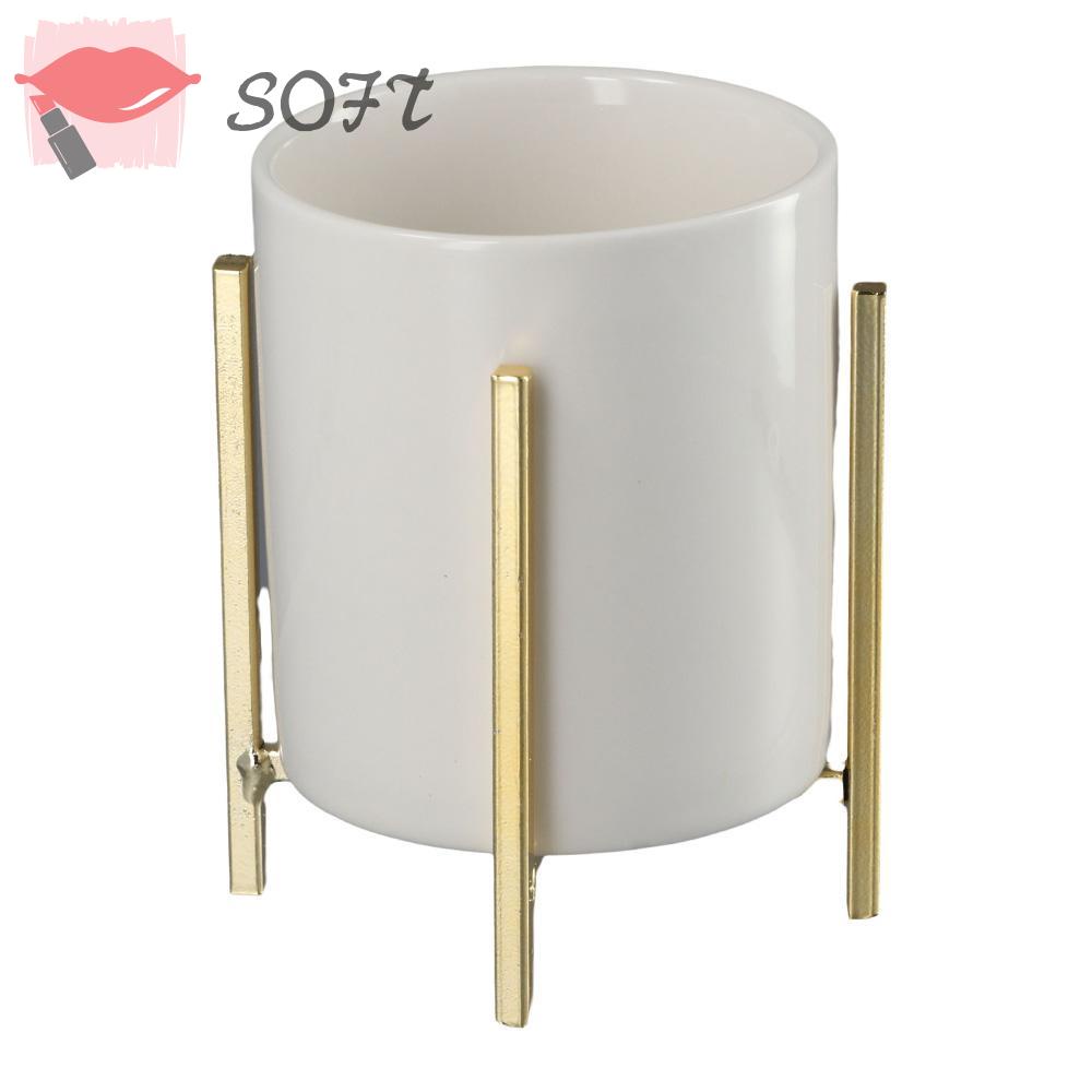 Giá Đỡ Bút Bằng Sứ + Kim Loại Mạ Vàng Sức Chứa Lớn Tiện Dụng Cho Văn Phòng