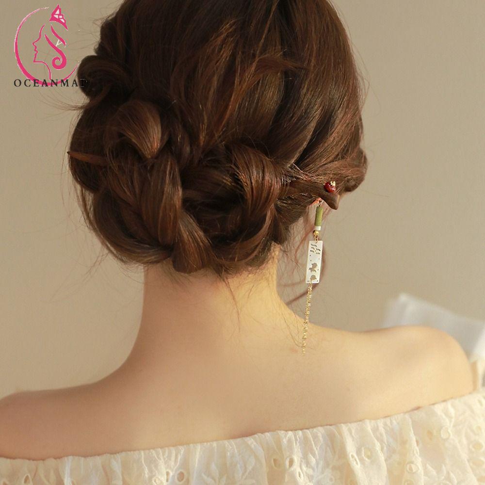 OCEANMAP Trâm Cài Tóc Hình Chiếc Lá Phong Cách Trung Hoa Cổ Điển Cho Nữ