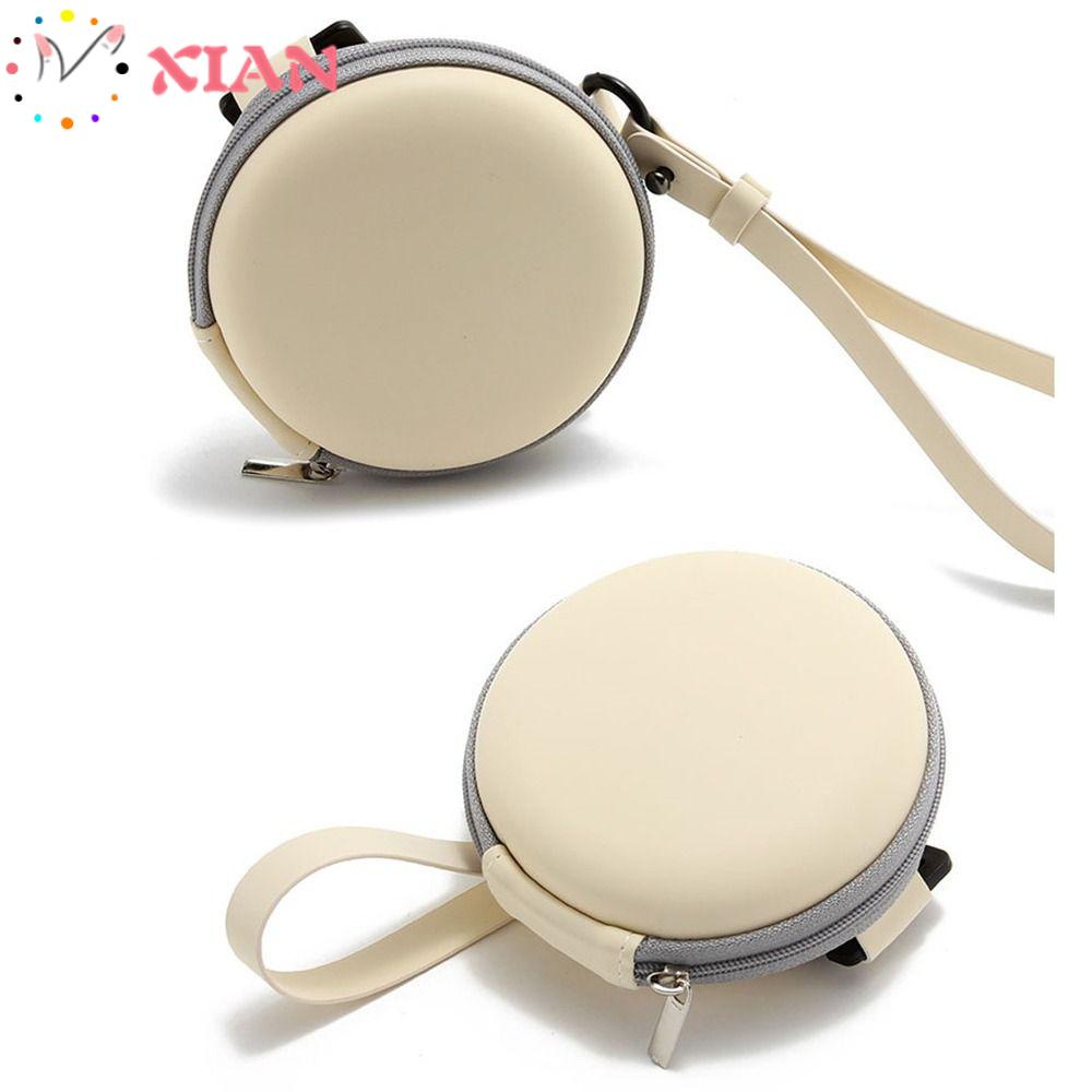 XIANTIN Hộp Đựng Mắt Kính Hình Tròn Có Khóa Kéo Có Thể Gấp Gọn Tiện Dụng Mang Theo Du Lịch