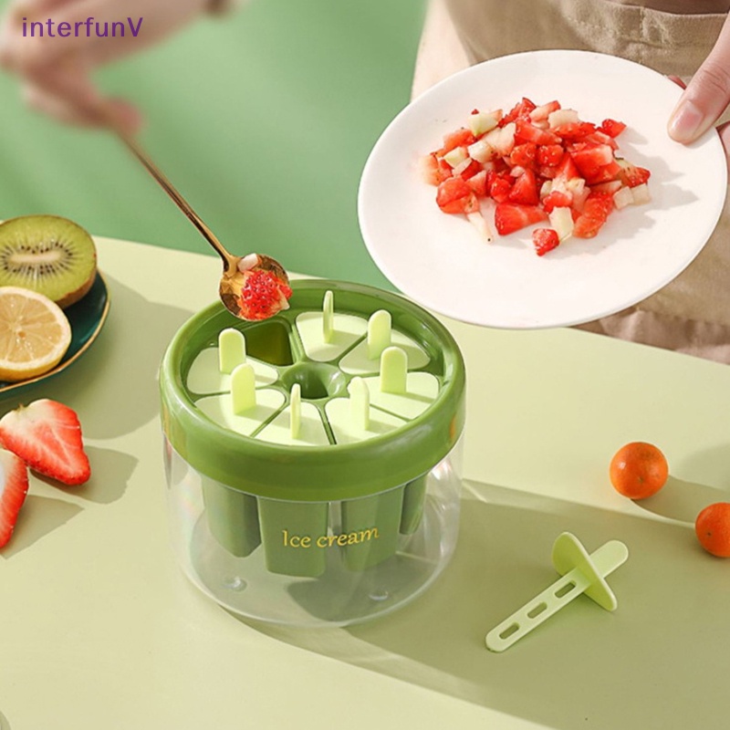 Khuôn Làm Kem Que 8 Ngăn Bằng Silicone Tiện Dụng