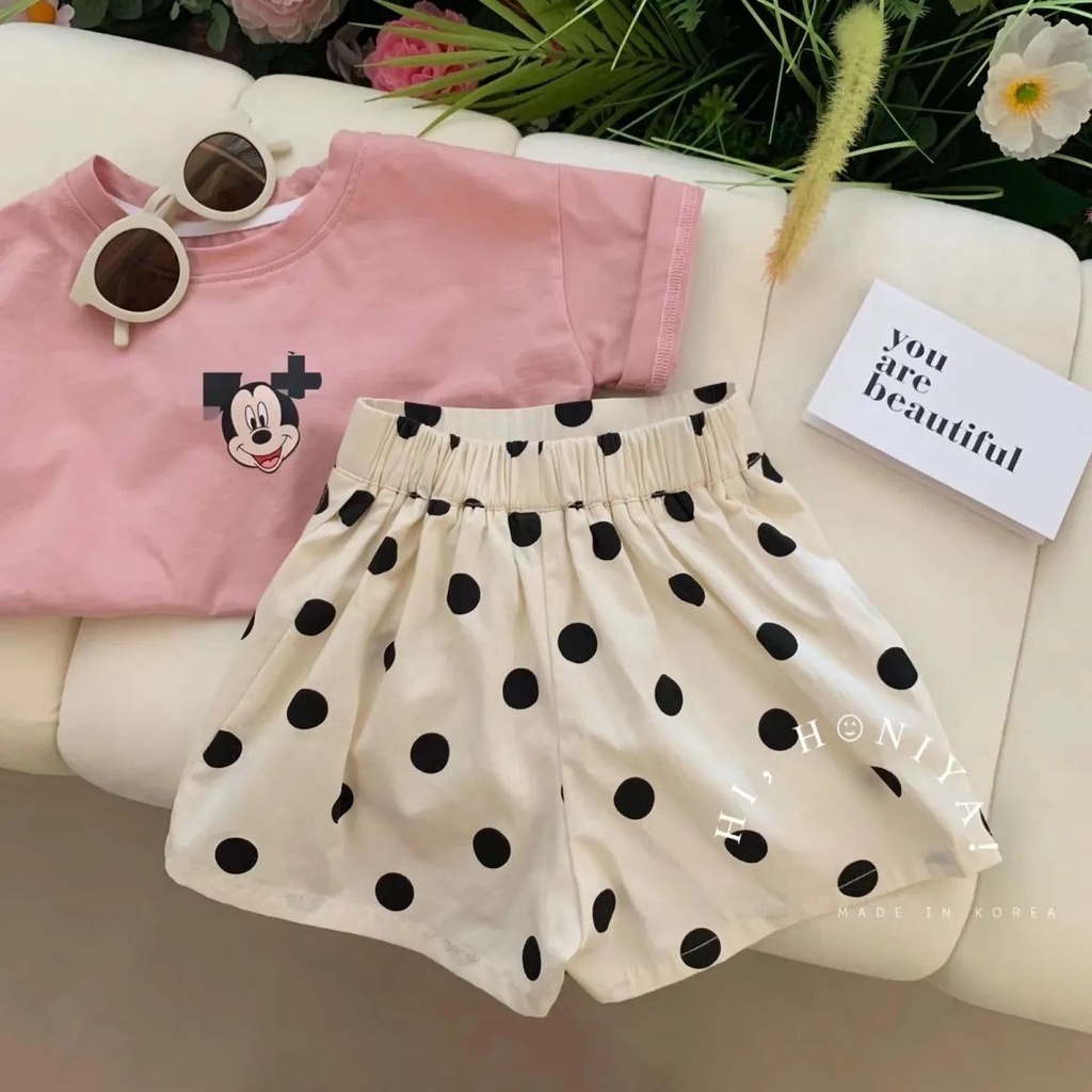 Phù Hợp set Áo Thun Tay Ngắn Và Chân Váy Thời Trang Mùa Hè 2023 Cho Bé Gái 9-34kg