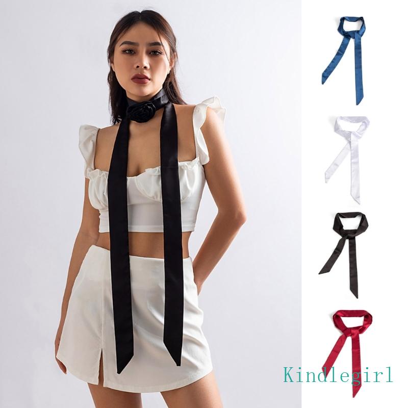 Vòng Cổ Choker Phối Ruy Băng Dài Thanh Lịch Cho Cô Dâu