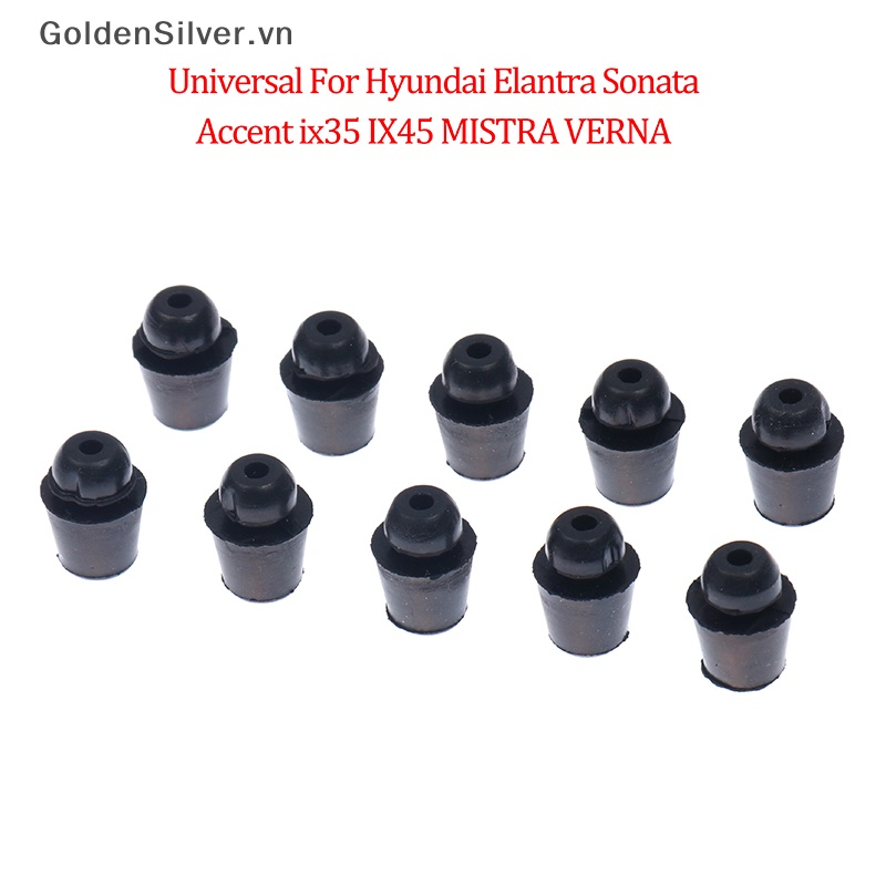 Set 10 Đệm Cao Su Chống Sốc Màu Vàng Bạc Cho Cửa Xe Hơi