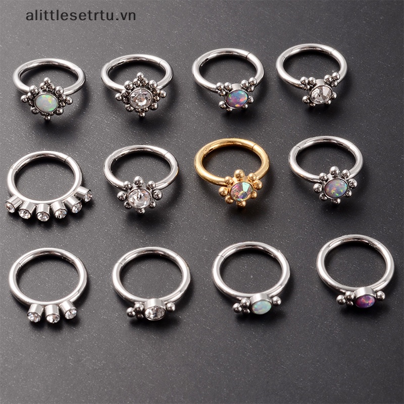 1 Khuyên Mũi Bằng Thép Không Gỉ Đính Đá Opal Thời Trang