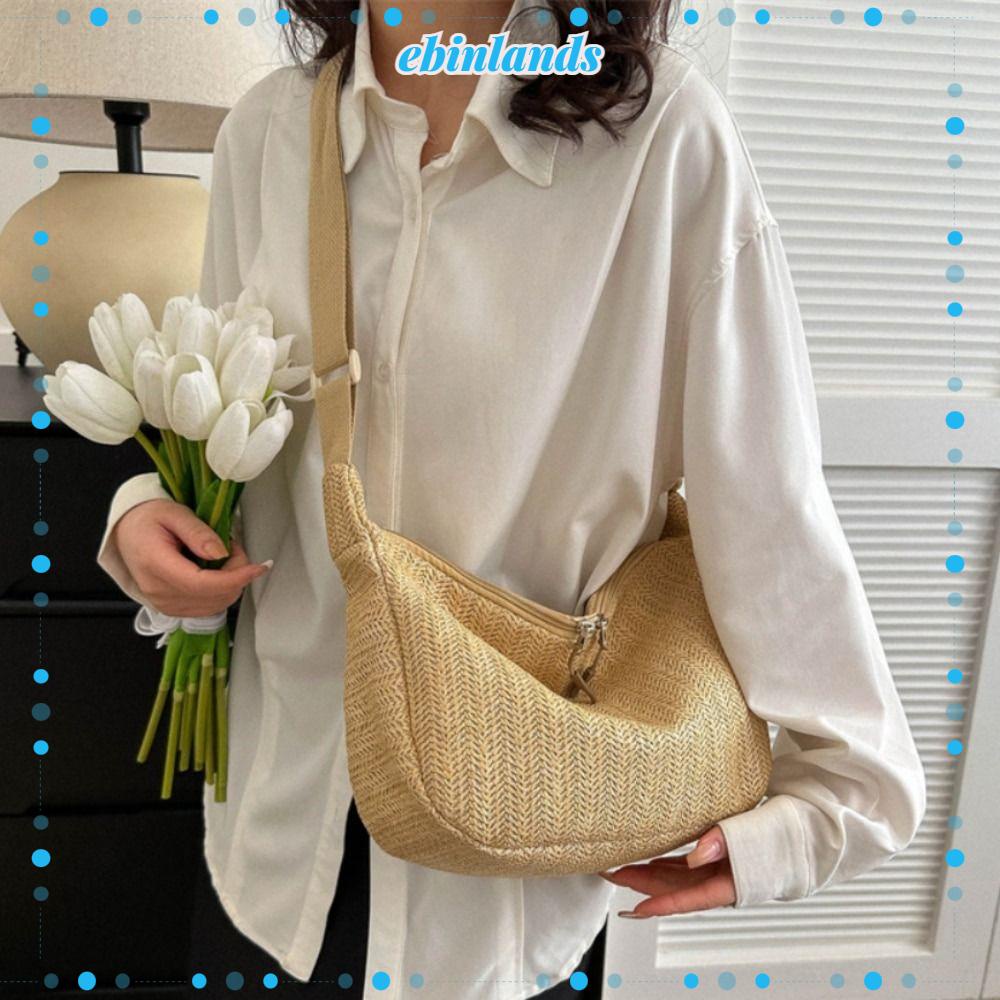 EBINLANDS Túi Cói Đeo Vai Thời Trang Xinh Xắn Cho Nữ