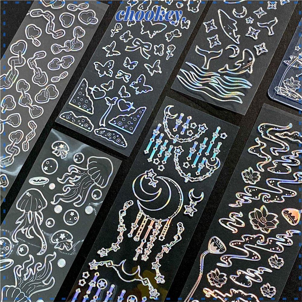 CHOOKEY Miếng Dán PET Lấp Lánh Trang Trí Sổ Nhật Ký Chủ Đề Dreamland