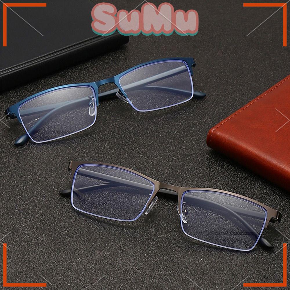 SUMU Kính Đọc Sách Nửa Gọng Chống Ánh Sáng Xanh Phong Cách Vintage