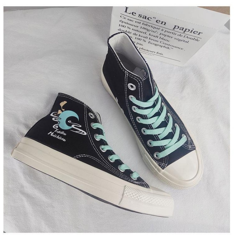 Giày Vải Canvas Cổ Cao Họa Tiết Anime Demon Slayer Tokito Muichiro Cá Tính Cho Nam Và Nữ