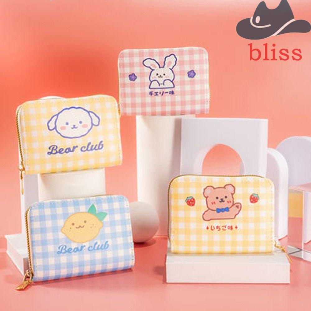 BLISS Ví Đựng Tiền Xu / Thẻ Bằng Da PU Họa Tiết Thỏ / Chanh Hoạt Hình Phong Cách Hàn Quốc Cho Nữ