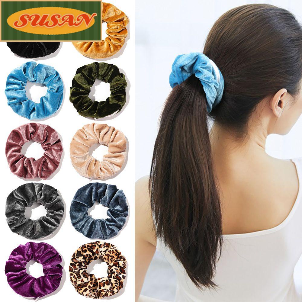 SUSANS Dây Cột Tóc Co Giãn Bọc Vải Nhung Thời Trang Dành Cho Nữ