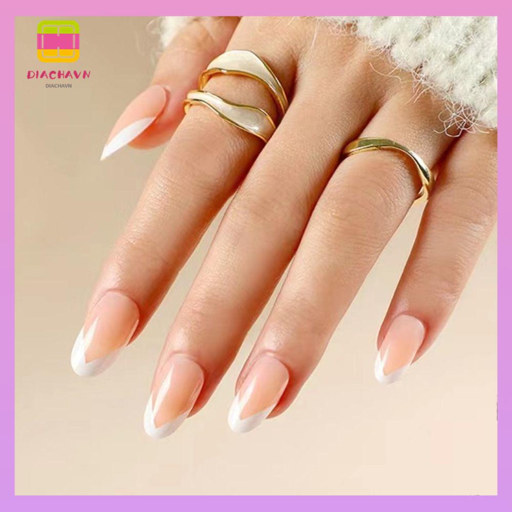 DIACHAVN Set 24 Móng Tay Giả Dạng Nhấn Tiện Lợi