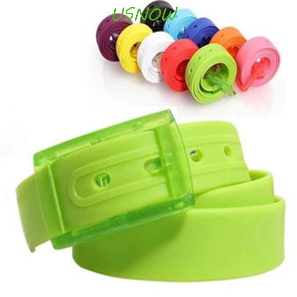 USNOW Thắt Lưng Silicone Khóa Nhựa Nhiều Màu Thời Trang