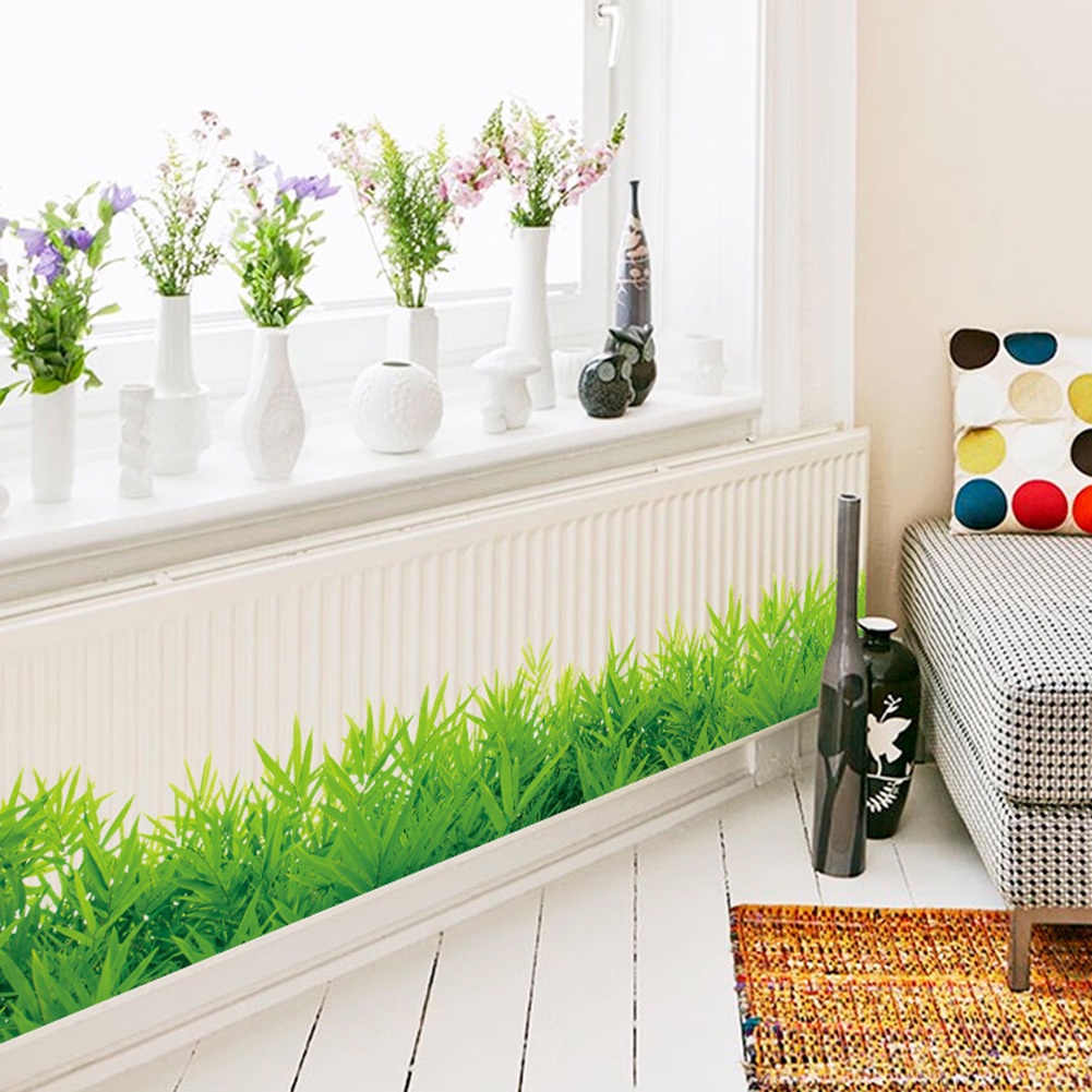 Miếng Dán Tường Bằng PVC Họa Tiết Cỏ Xanh Độc Đáo Trang Trí Nhà Cửa