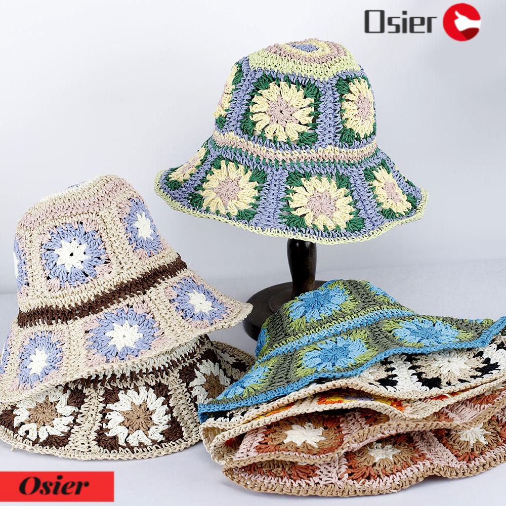 OSIER1 Mũ Cói Rộng Vành Chống Tia Uv Thời Trang Cho Nữ